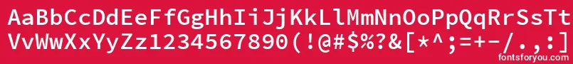 Шрифт SourcecodeproSemibold – белые шрифты на красном фоне