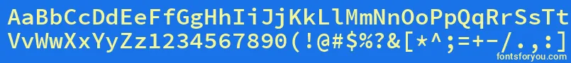Шрифт SourcecodeproSemibold – жёлтые шрифты на синем фоне
