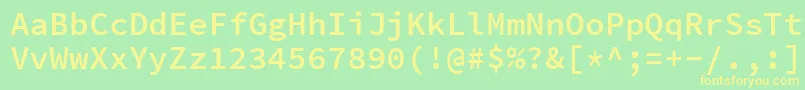 フォントSourcecodeproSemibold – 黄色の文字が緑の背景にあります