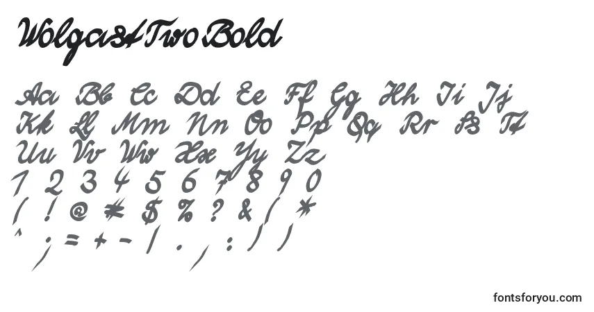 A fonte WolgastTwoBold – alfabeto, números, caracteres especiais