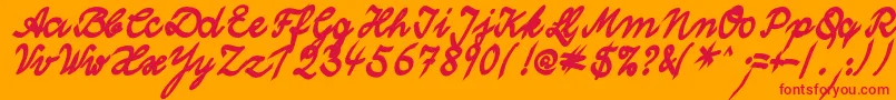 WolgastTwoBold Font – Red Fonts on Orange Background