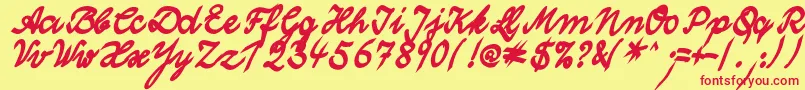 WolgastTwoBold Font – Red Fonts on Yellow Background