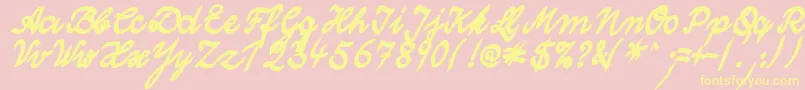 WolgastTwoBold Font – Yellow Fonts on Pink Background