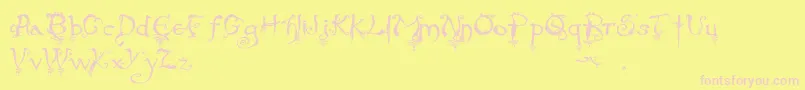 EvernightStargazer Font – Pink Fonts on Yellow Background