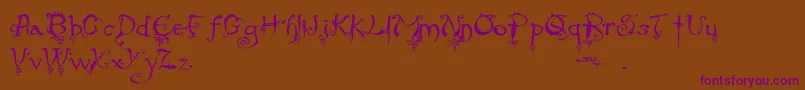 EvernightStargazer Font – Purple Fonts on Brown Background