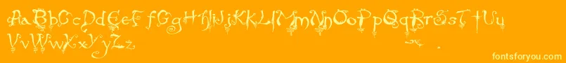 EvernightStargazer Font – Yellow Fonts on Orange Background