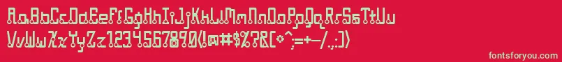 Quasidip Font – Green Fonts on Red Background