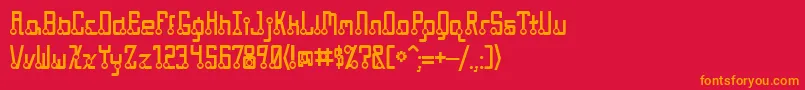 フォントQuasidip – 赤い背景にオレンジの文字