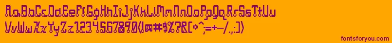 Quasidip Font – Purple Fonts on Orange Background