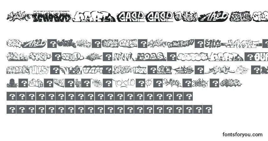 Schriftart Dinggrafs – Alphabet, Zahlen, spezielle Symbole