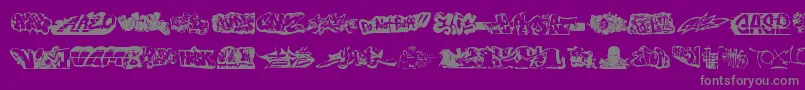 フォントDinggrafs – 紫の背景に灰色の文字