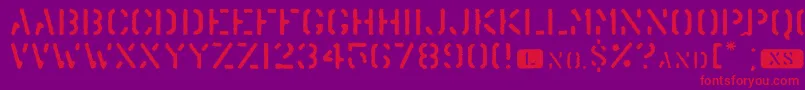 TrendyUniversity Font – Red Fonts on Purple Background