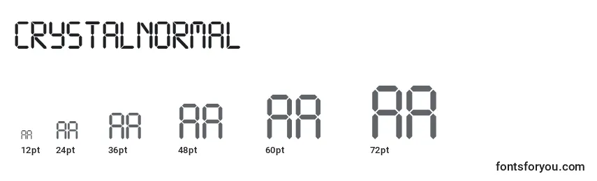 Размеры шрифта CrystalNormal