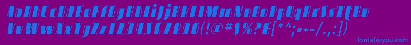 Avond02-fontti – siniset fontit violetilla taustalla
