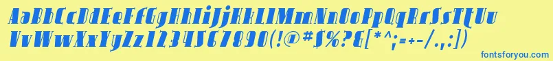 Avond02 Font – Blue Fonts on Yellow Background