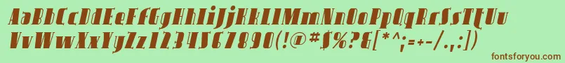 Avond02 Font – Brown Fonts on Green Background