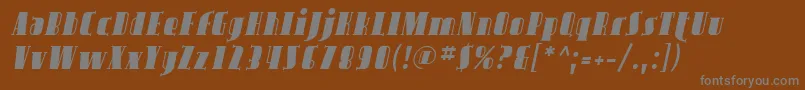フォントAvond02 – 茶色の背景に灰色の文字