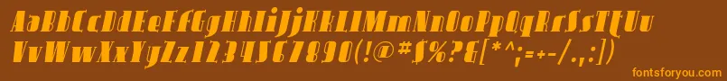 Avond02 Font – Orange Fonts on Brown Background