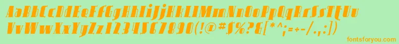 Avond02 Font – Orange Fonts on Green Background