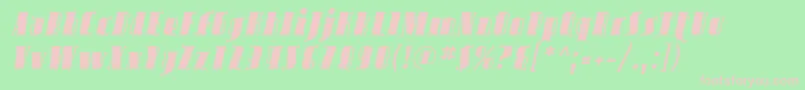 Fonte Avond02 – fontes rosa em um fundo verde