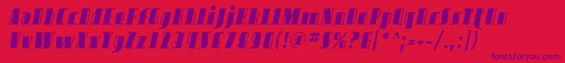 Avond02 Font – Purple Fonts on Red Background