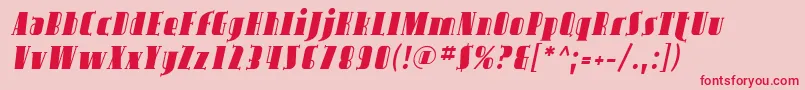 フォントAvond02 – ピンクの背景に赤い文字