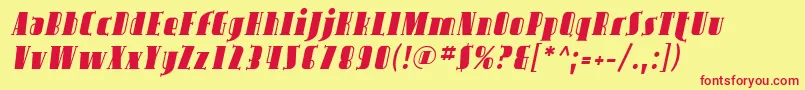 フォントAvond02 – 赤い文字の黄色い背景