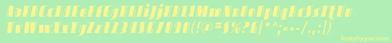 Avond02-Schriftart – Gelbe Schriften auf grünem Hintergrund