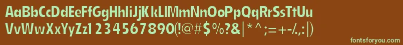 Emphasiscondssk-fontti – vihreät fontit ruskealla taustalla