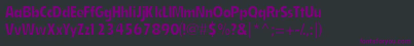 Czcionka Emphasiscondssk – fioletowe czcionki na czarnym tle