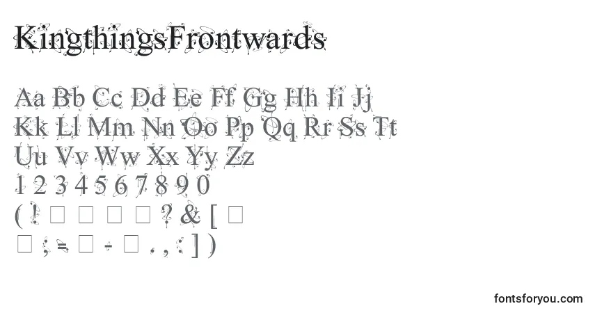 Czcionka KingthingsFrontwards – alfabet, cyfry, specjalne znaki