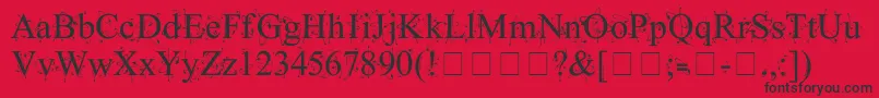 フォントKingthingsFrontwards – 赤い背景に黒い文字
