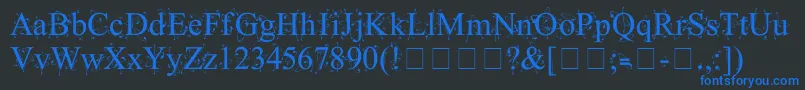 KingthingsFrontwards Font – Blue Fonts on Black Background