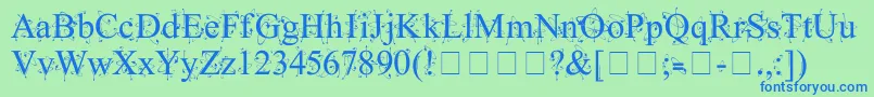 KingthingsFrontwards Font – Blue Fonts on Green Background