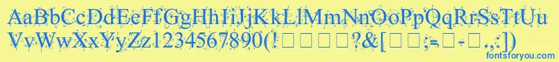 KingthingsFrontwards Font – Blue Fonts on Yellow Background
