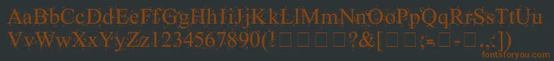 Шрифт KingthingsFrontwards – коричневые шрифты на чёрном фоне
