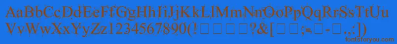 KingthingsFrontwards Font – Brown Fonts on Blue Background