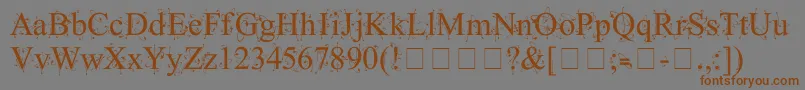 KingthingsFrontwards Font – Brown Fonts on Gray Background