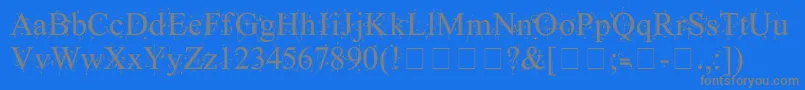 KingthingsFrontwards Font – Gray Fonts on Blue Background