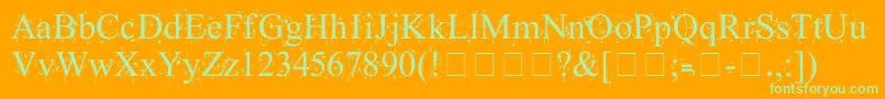KingthingsFrontwards Font – Green Fonts on Orange Background