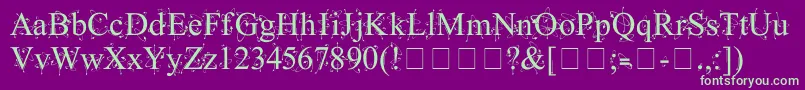 KingthingsFrontwards Font – Green Fonts on Purple Background