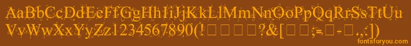 KingthingsFrontwards Font – Orange Fonts on Brown Background