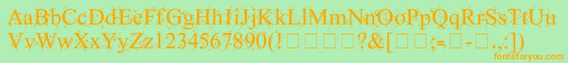 KingthingsFrontwards Font – Orange Fonts on Green Background