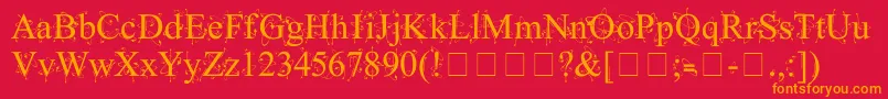 KingthingsFrontwards Font – Orange Fonts on Red Background