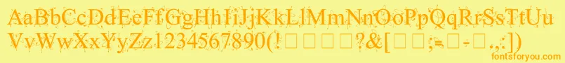 KingthingsFrontwards Font – Orange Fonts on Yellow Background