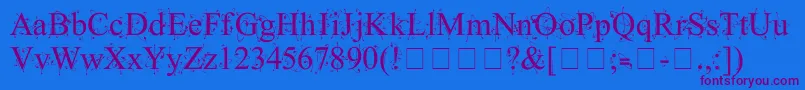 KingthingsFrontwards Font – Purple Fonts on Blue Background
