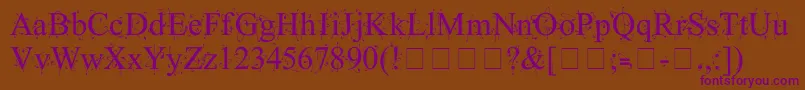 KingthingsFrontwards Font – Purple Fonts on Brown Background