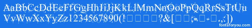 KingthingsFrontwards Font – White Fonts on Blue Background