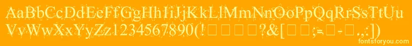 KingthingsFrontwards Font – Yellow Fonts on Orange Background
