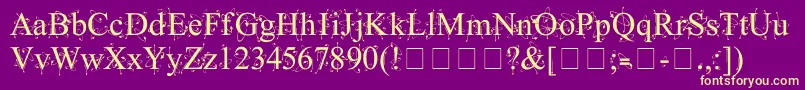 KingthingsFrontwards Font – Yellow Fonts on Purple Background